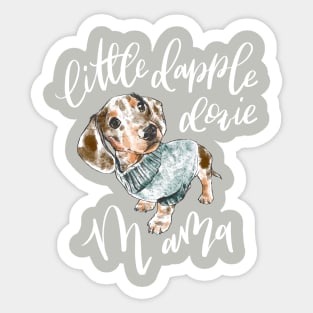 Dapple Doxie Mama, Chocolate in Blue Sticker